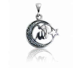 Trendtak Ayyıldız içinde ALLAH yazılı gümüş kolye ucu