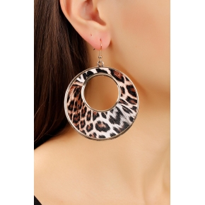 Leopar Desenli Bayan Sallantı Küpe