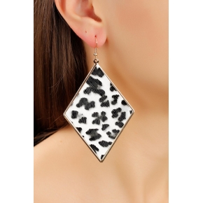 Leopar Desenli Bayan Sallantı Küpe