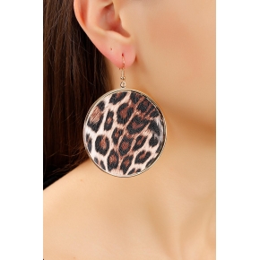 Leopar Desenli Bayan Sallantı Küpe