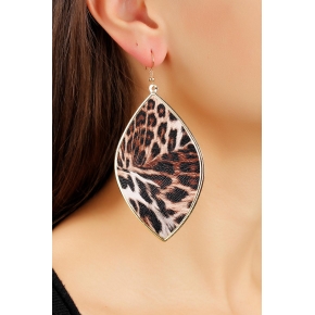 Leopar Desenli Bayan Sallantı Küpe