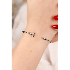 Metal Çivi Model Bayan Kelepçe Bileklik