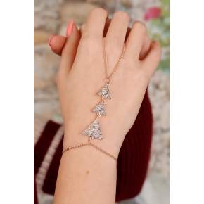Zirkon Taşlı Bronz Renk Metal Bayan Şahmeran